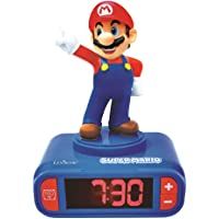 Los mejores  - LEXIBOOK- Nintendo Super Mario - Reloj Despertador con Pantalla LCD Digital- quitamiedos niño- Azul-Roja (RL800NI)